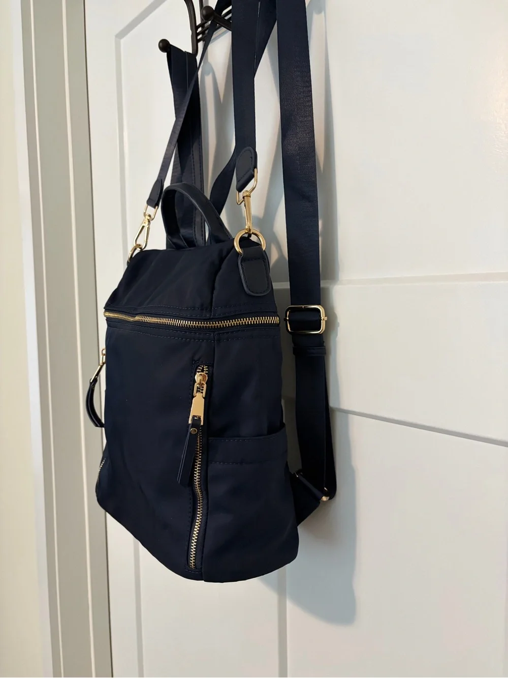 Miztique Blue Water-Repelling Nylon Convertible Stunning Backpack Purse